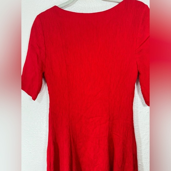 Anthropologie Maeve Juliet Corseted Textured Mini Dress in Red Women’s US Size 8 - Picture 13 of 16